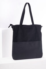 Black and Croc Tote Bag